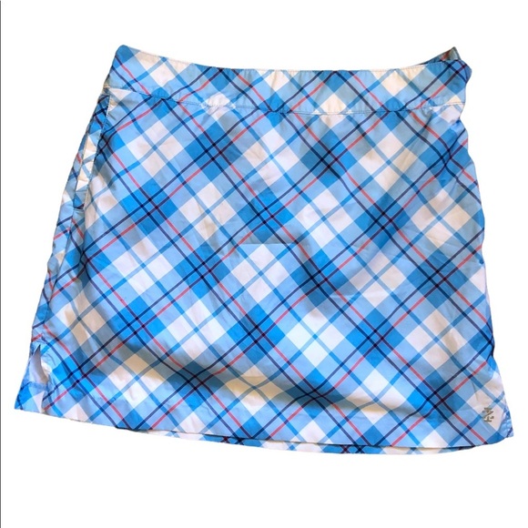 Izod Pants - Izod Golf Blue Plaid mid rise Skort size 4